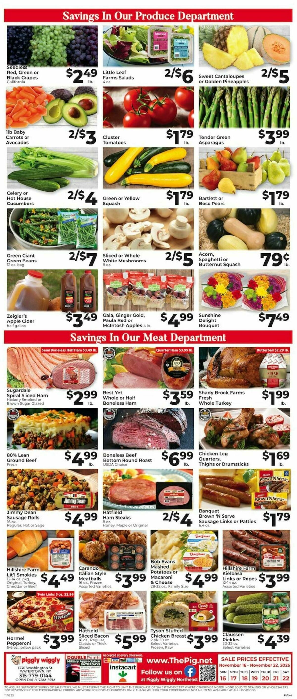 Piggly Wiggly Weekly Ad from November 16