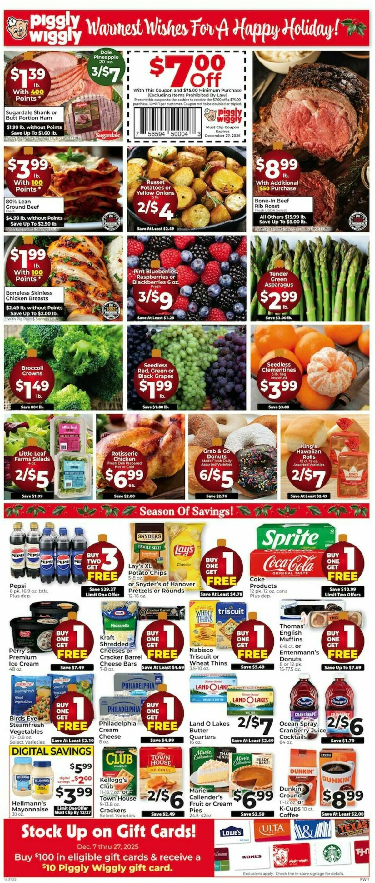 Piggly Wiggly Weekly Ad from December 21