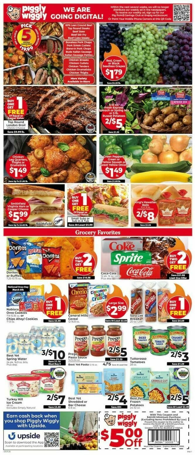 Piggly Wiggly Weekly Ad from March 1