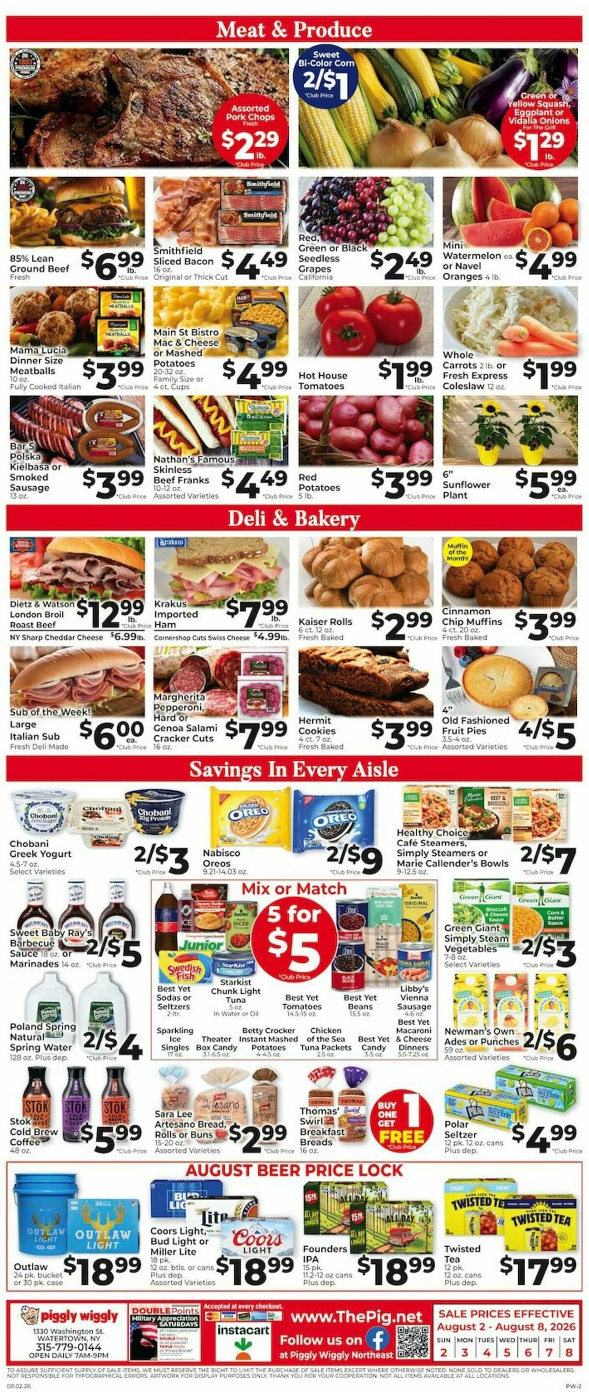 Piggly Wiggly Weekly Ad from August 2
