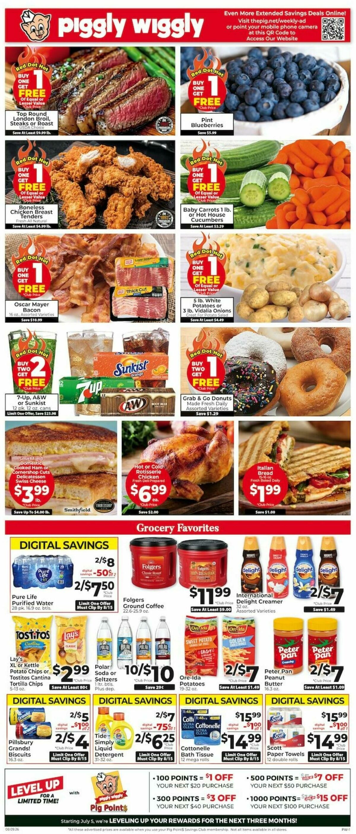 Piggly Wiggly Weekly Ad from August 9