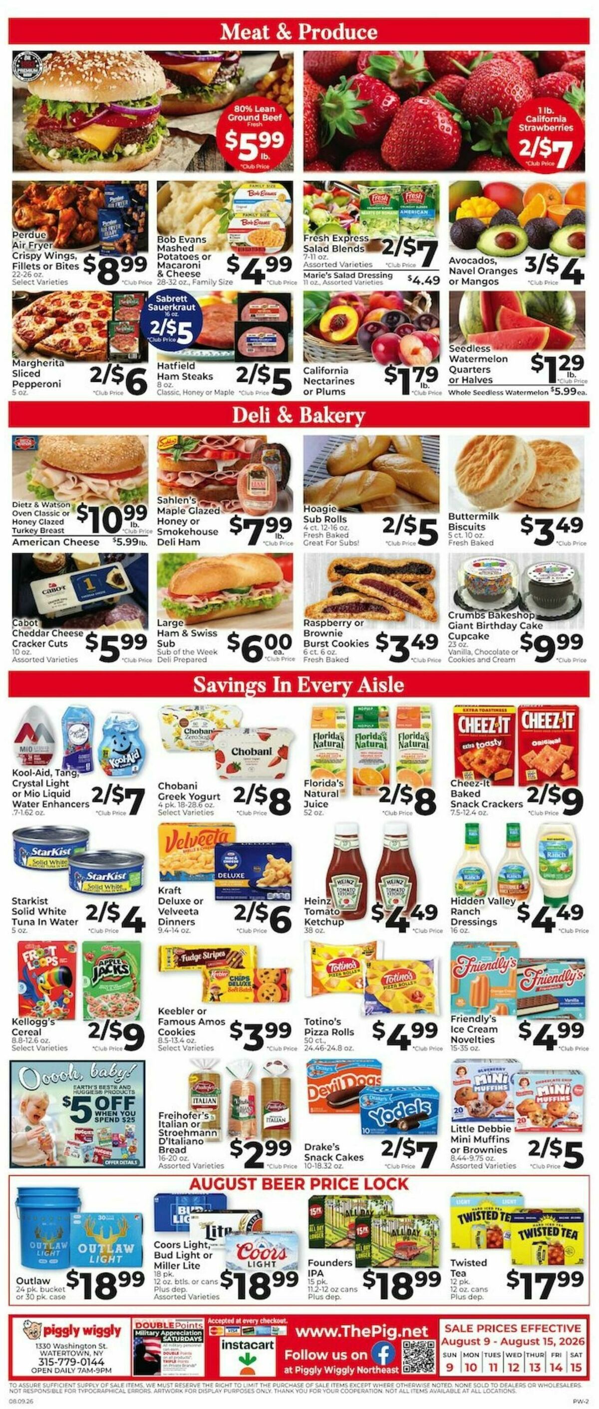 Piggly Wiggly Weekly Ad from August 9