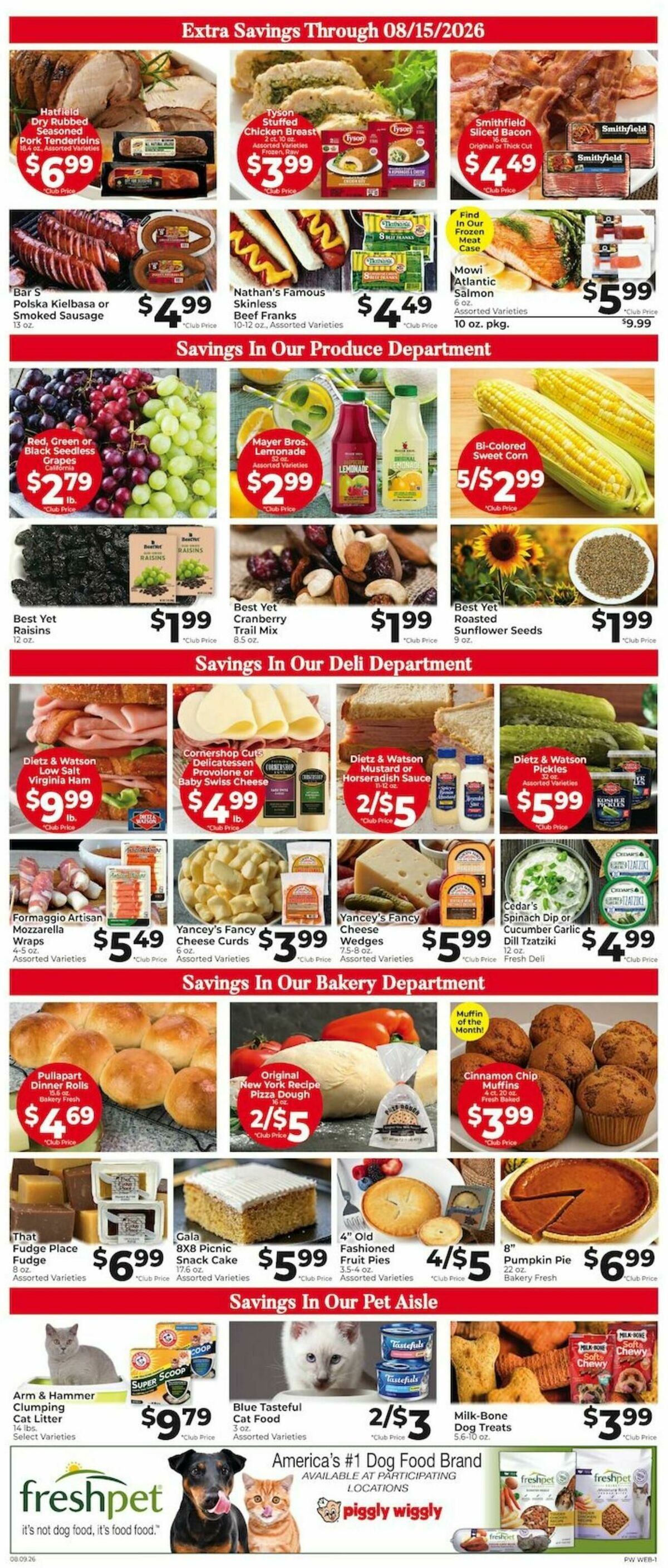 Piggly Wiggly Weekly Ad from August 9