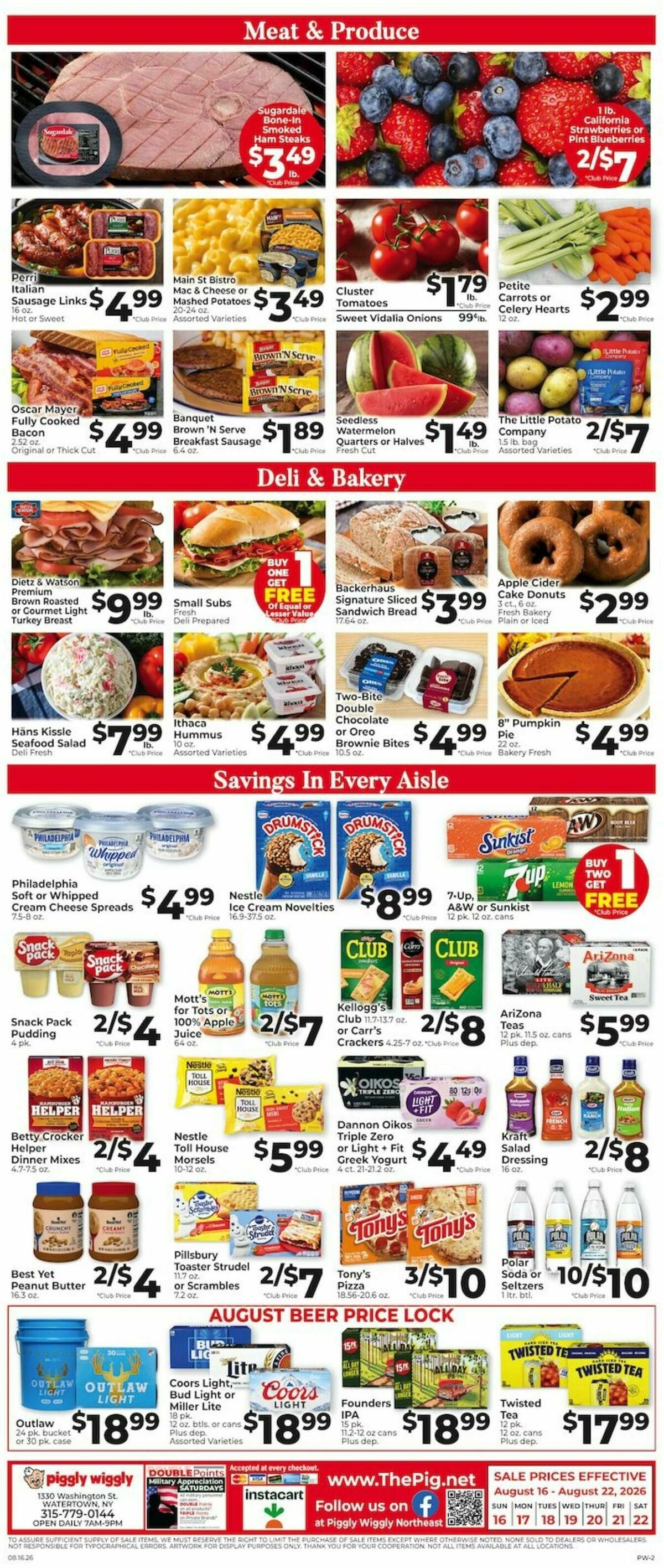 Piggly Wiggly Weekly Ad from August 16