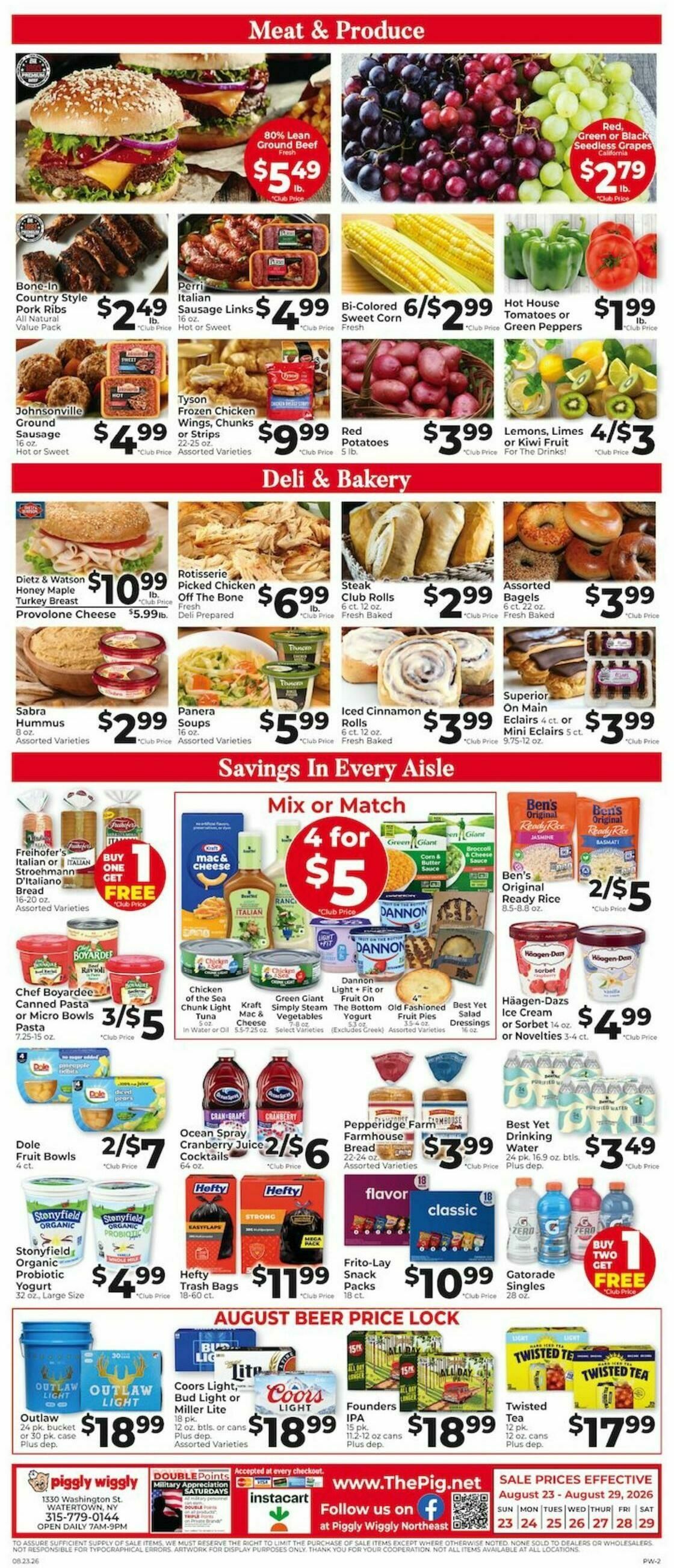 Piggly Wiggly Weekly Ad from August 23
