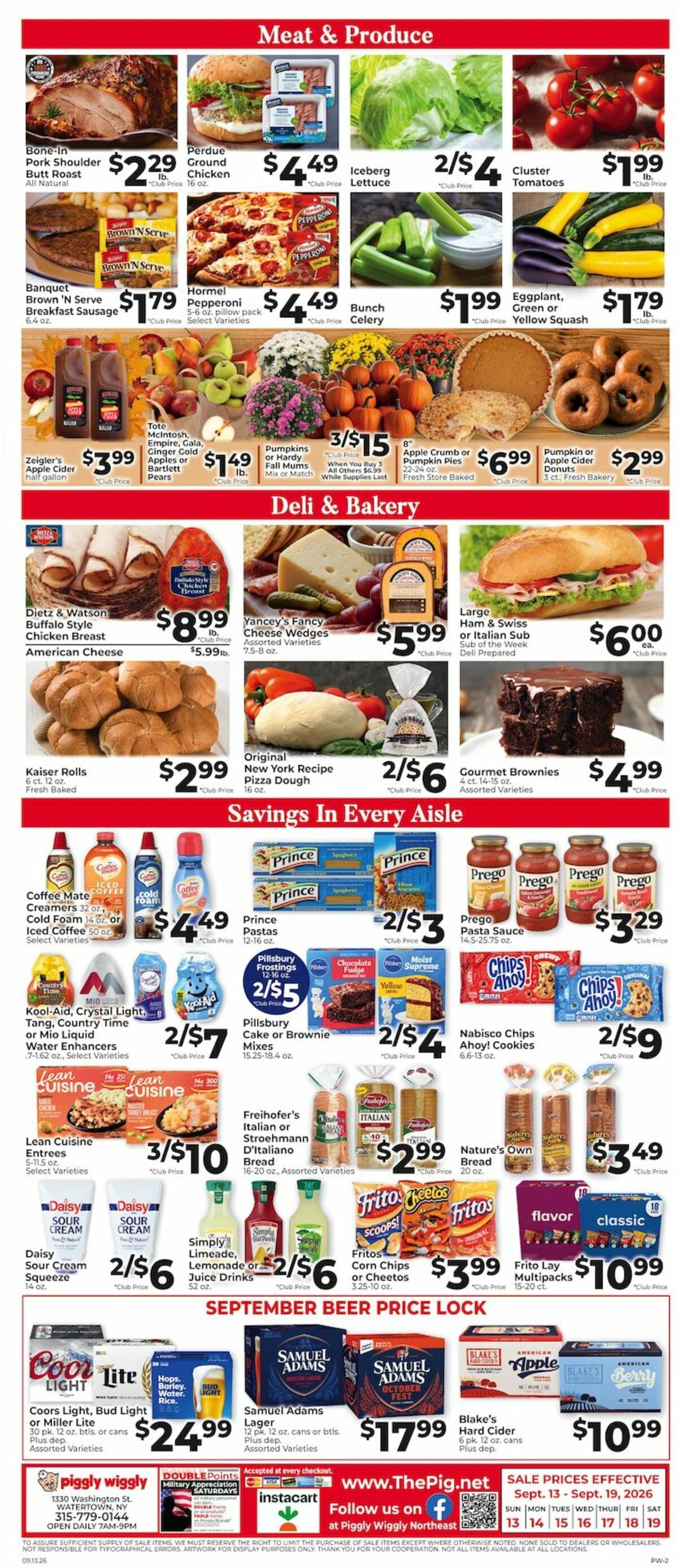 Piggly Wiggly Weekly Ad from September 13