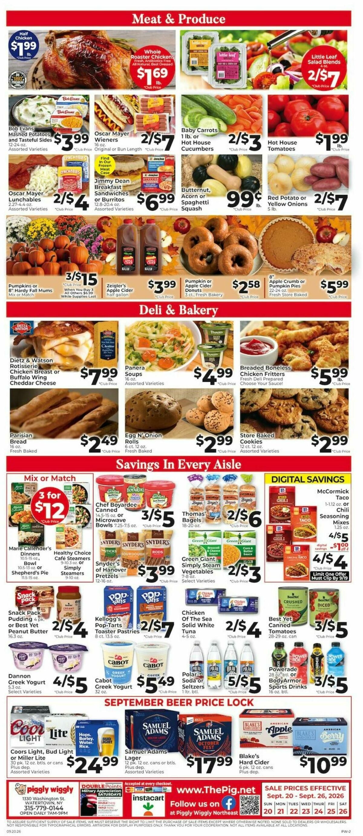 Piggly Wiggly Weekly Ad from September 20