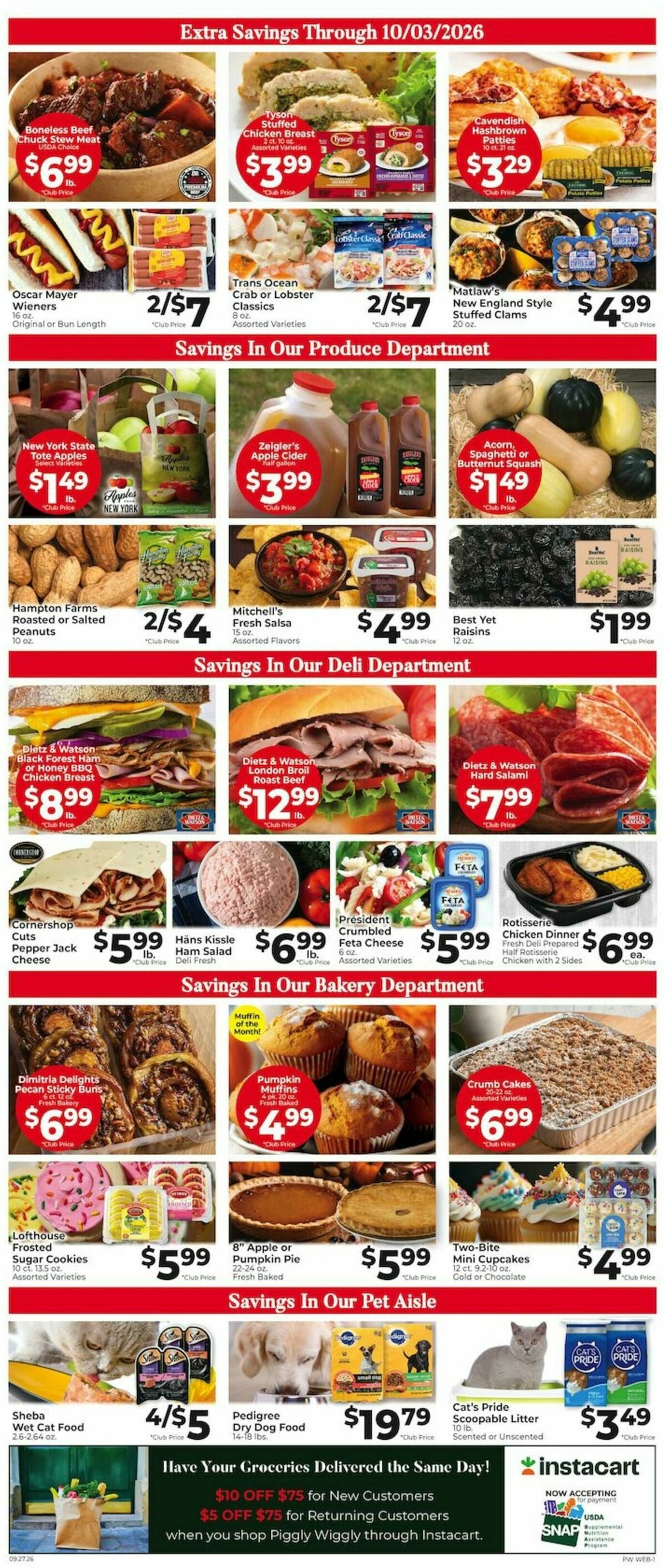 Piggly Wiggly Weekly Ad from September 27