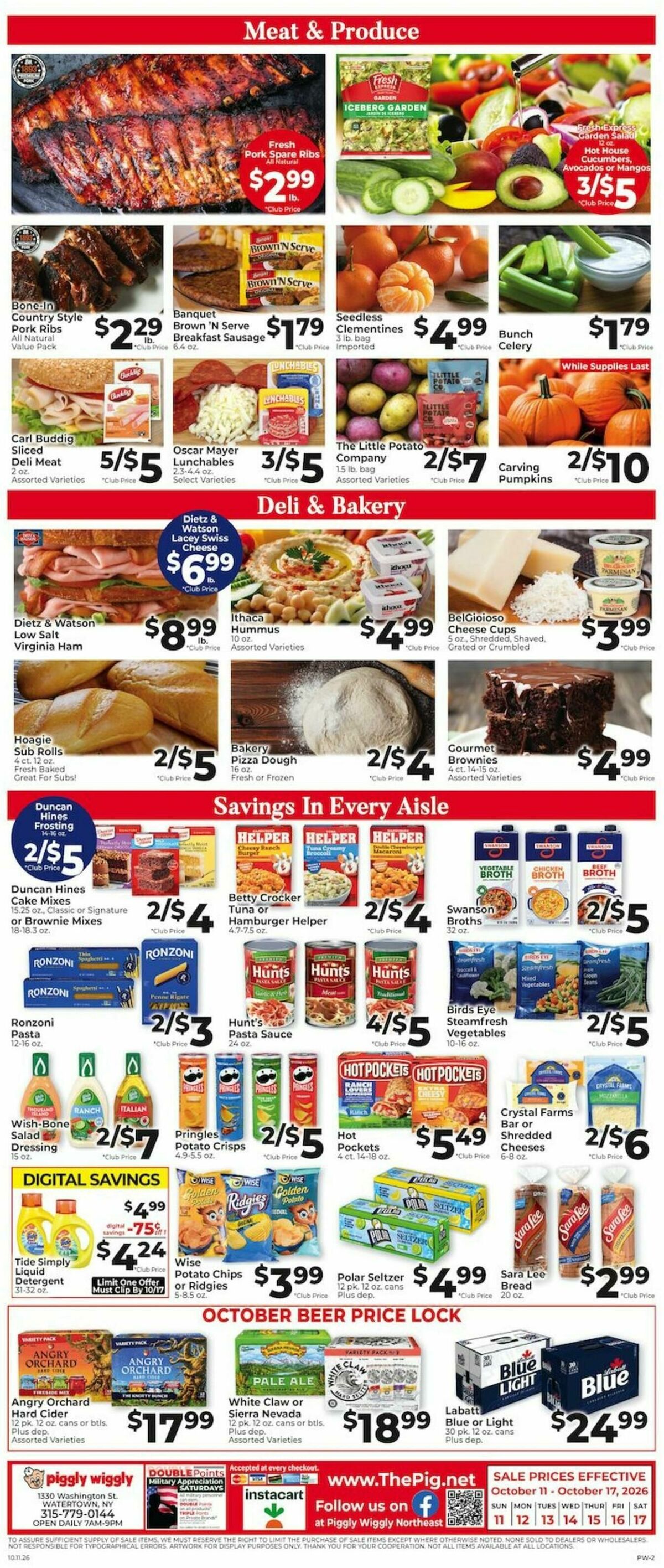 Piggly Wiggly Weekly Ad from October 11