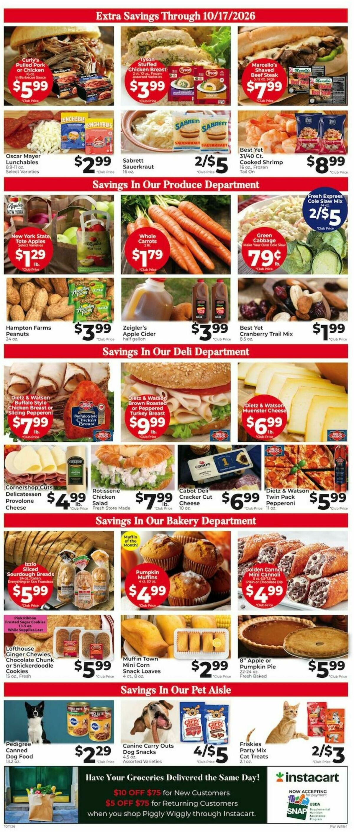 Piggly Wiggly Weekly Ad from October 11