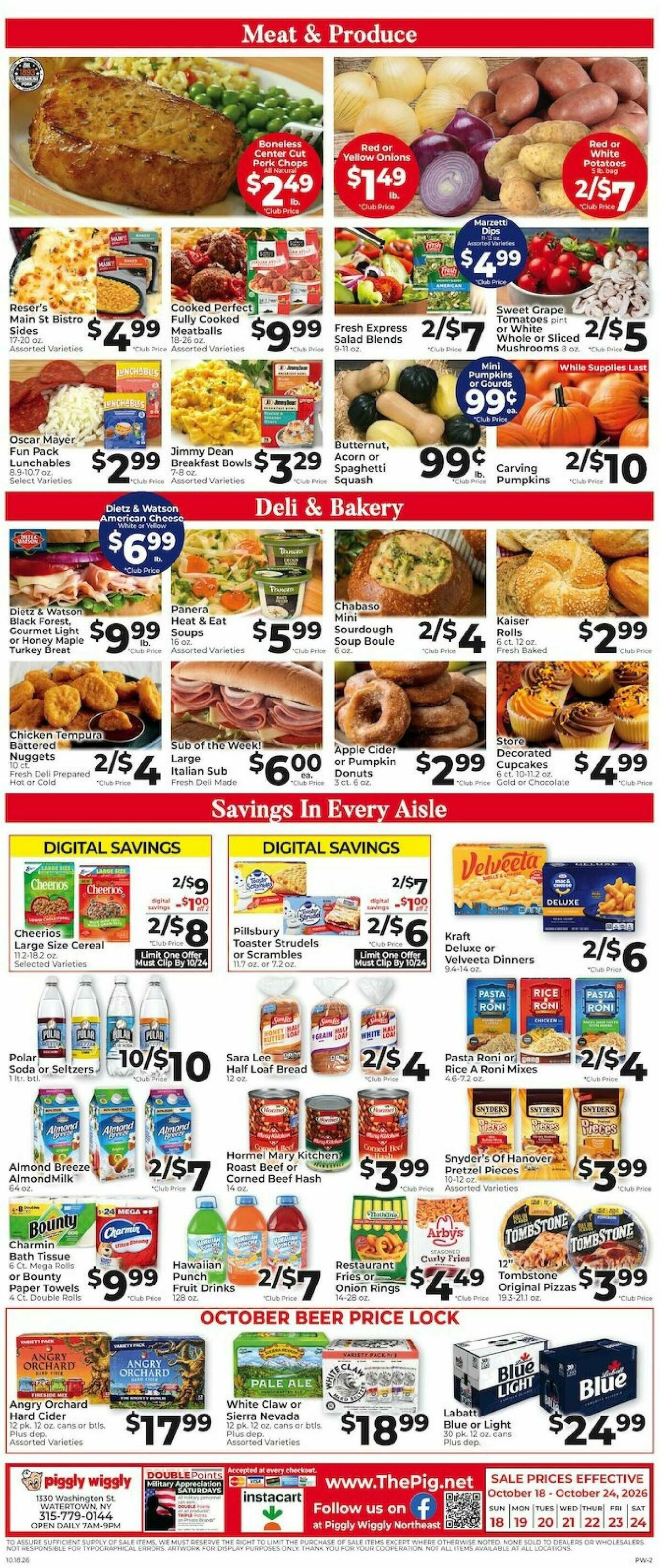 Piggly Wiggly Weekly Ad from October 18
