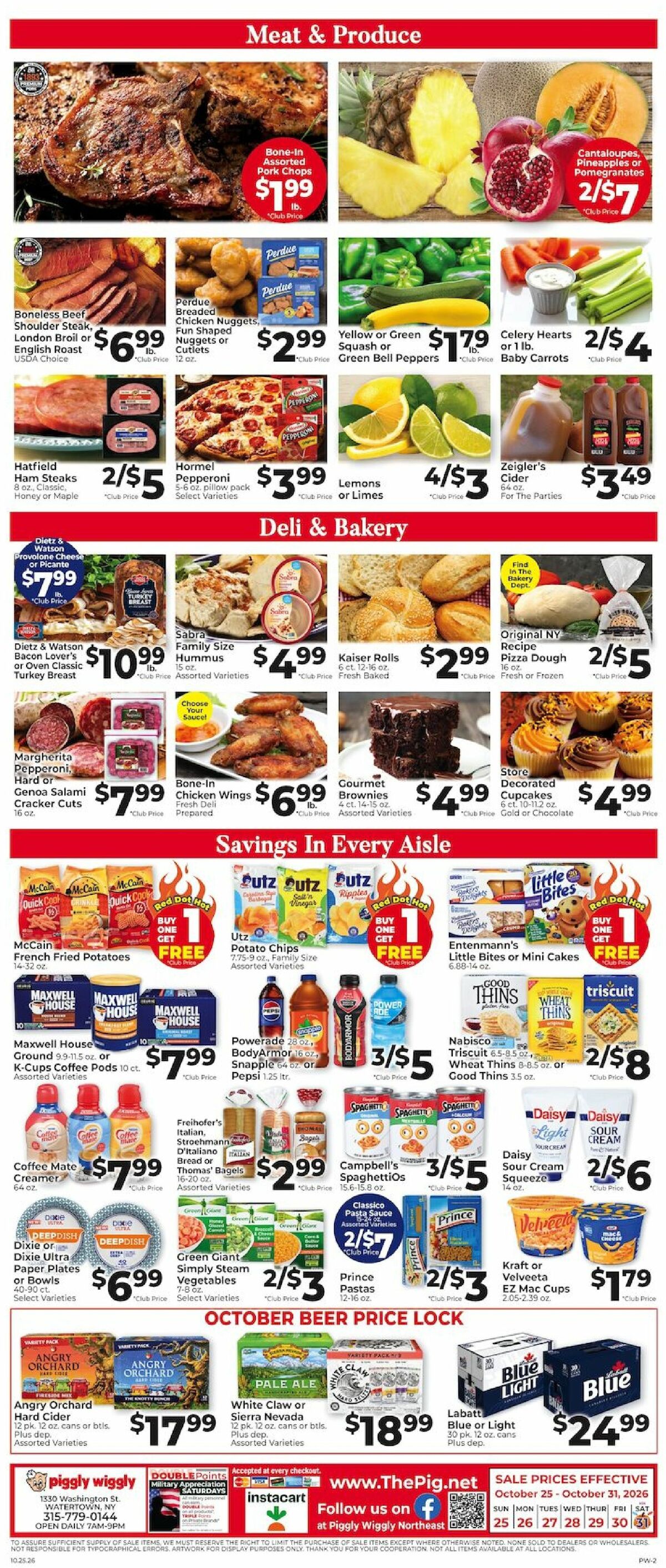 Piggly Wiggly Weekly Ad from October 25