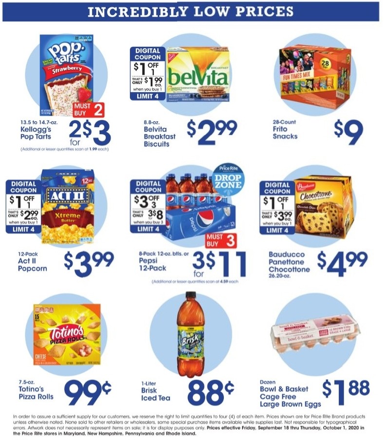 Price Rite Weekly Ad from September 18