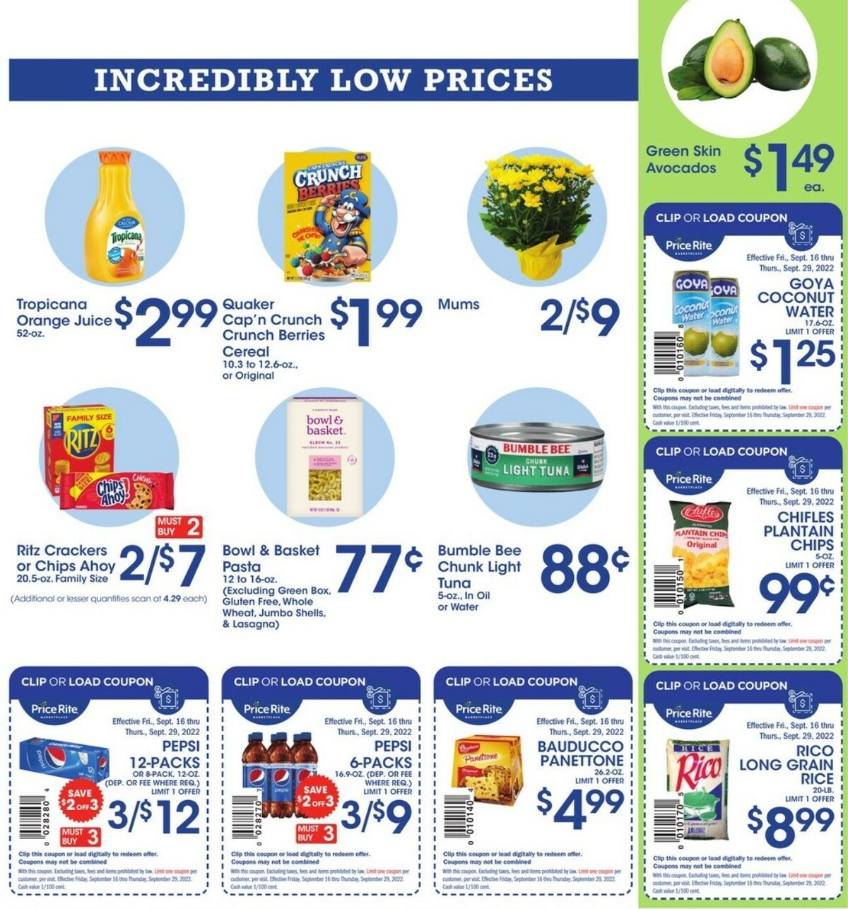 Price Rite Weekly Ad from September 16