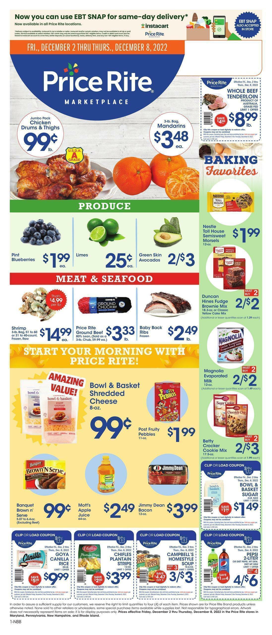 Price Rite Weekly Ad from December 2