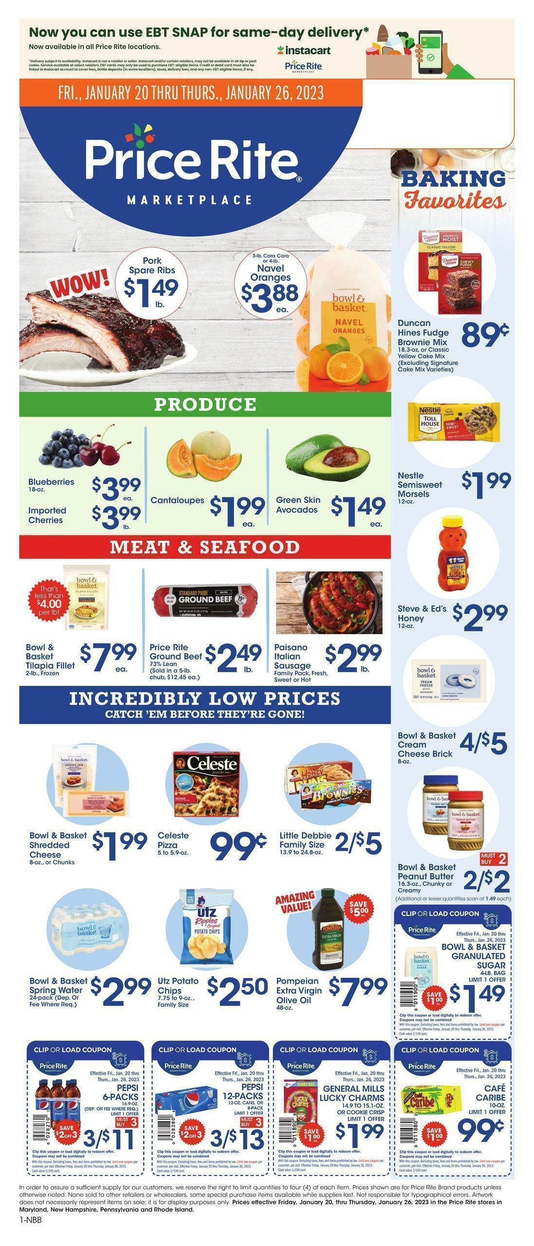 Price Rite Weekly Ad from January 20