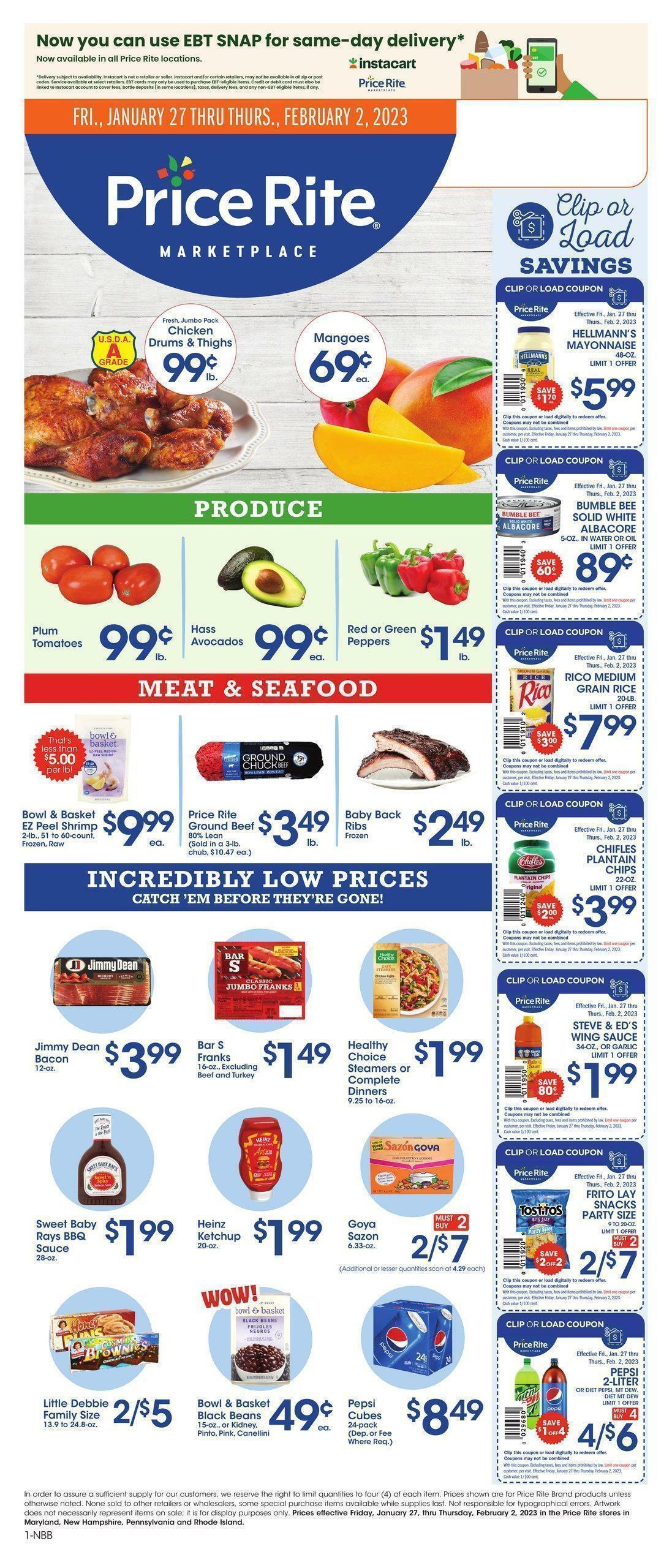 Price Rite Weekly Ad from January 27