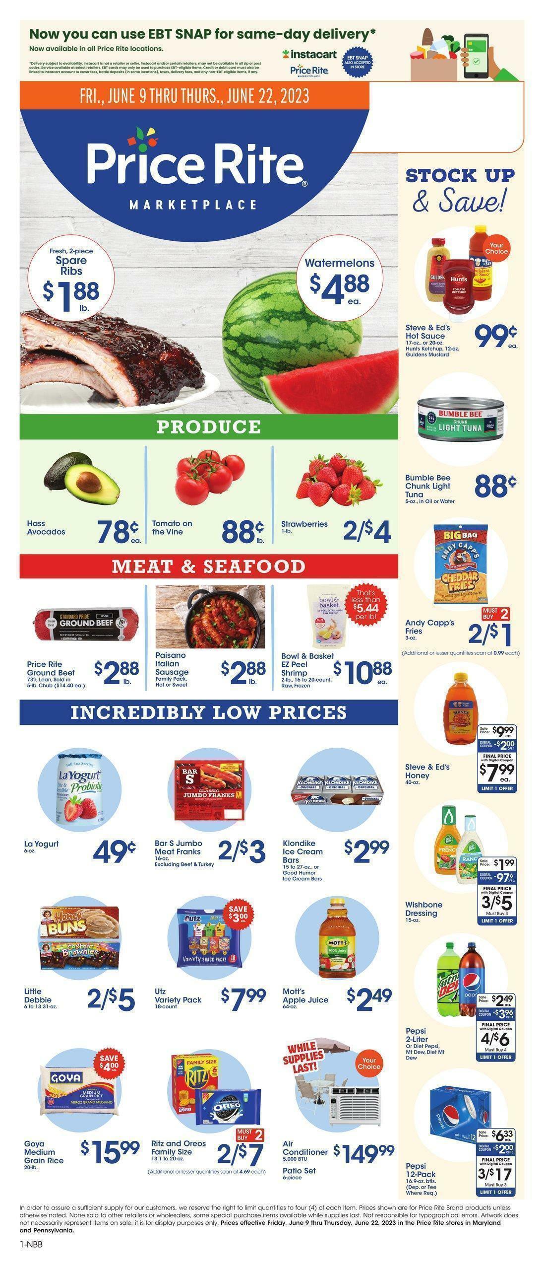 Price Rite Weekly Ad from June 9