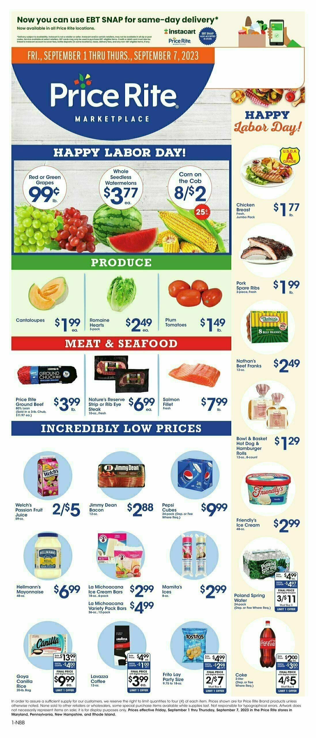 Price Rite Weekly Ad from September 1