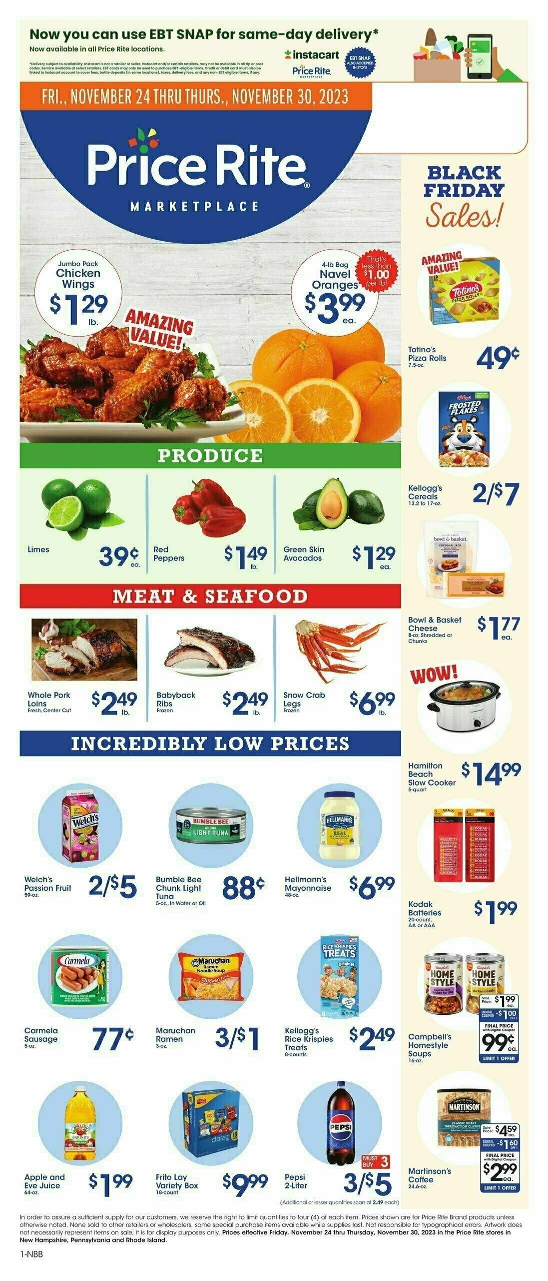 Price Rite Weekly Ad from November 24