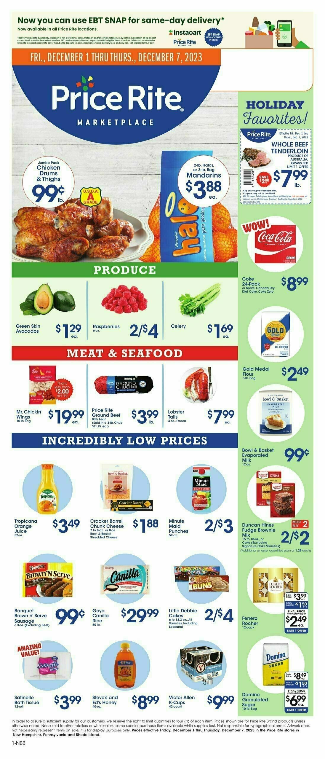Price Rite Weekly Ad from December 1