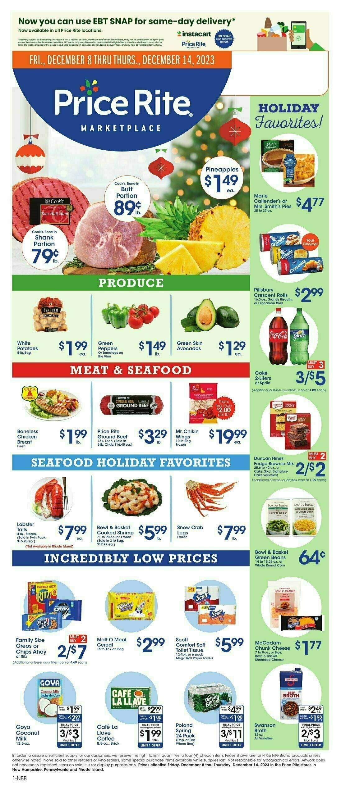 Price Rite Weekly Ad from December 8