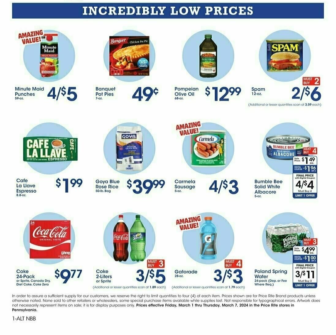 Price Rite Weekly Ad from March 1