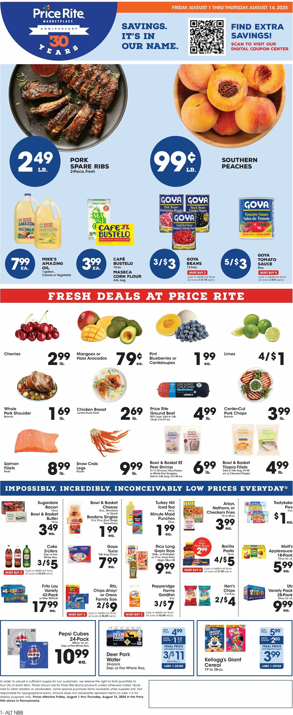 Price Rite Weekly Ad from August 1