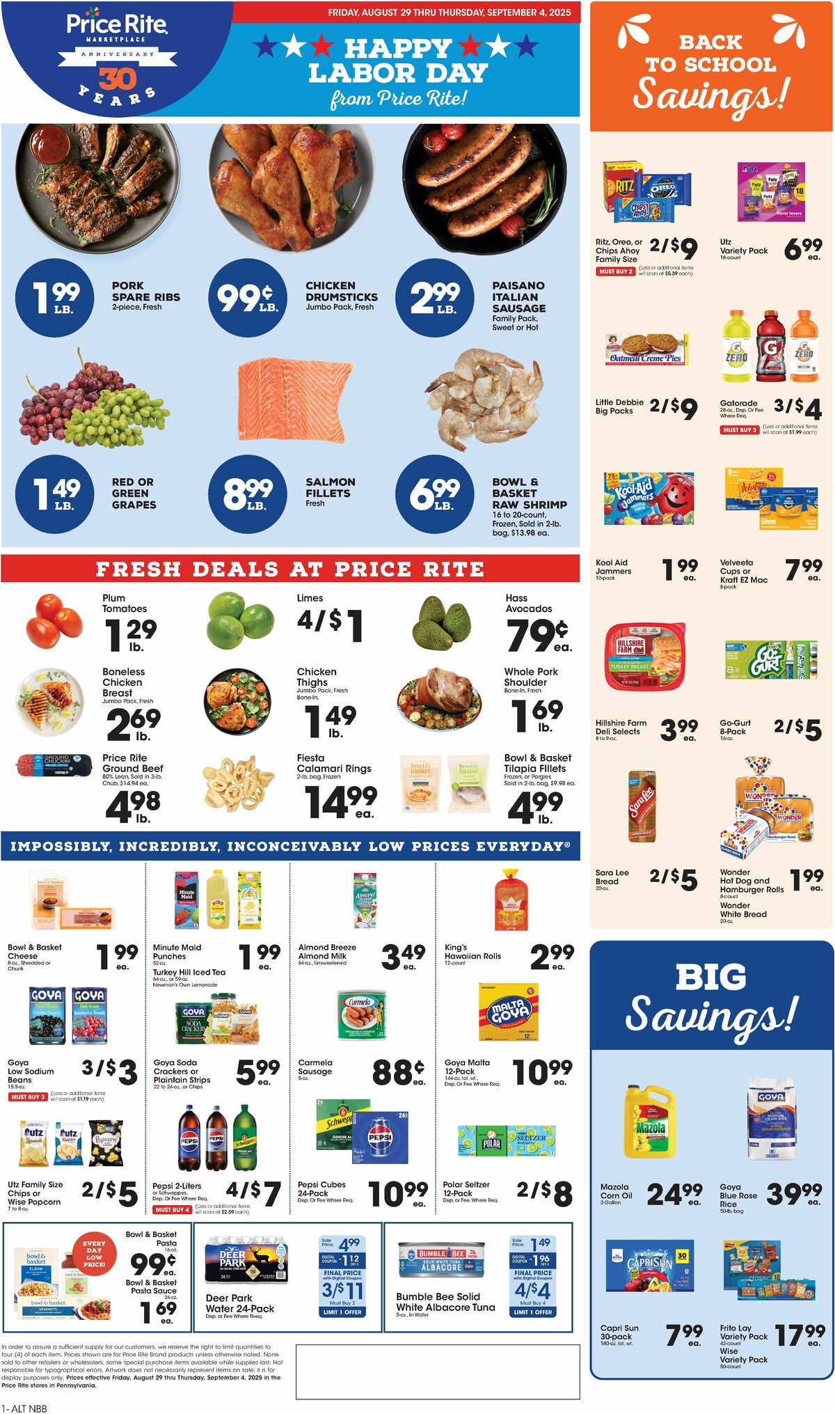 Price Rite Weekly Ad from August 29