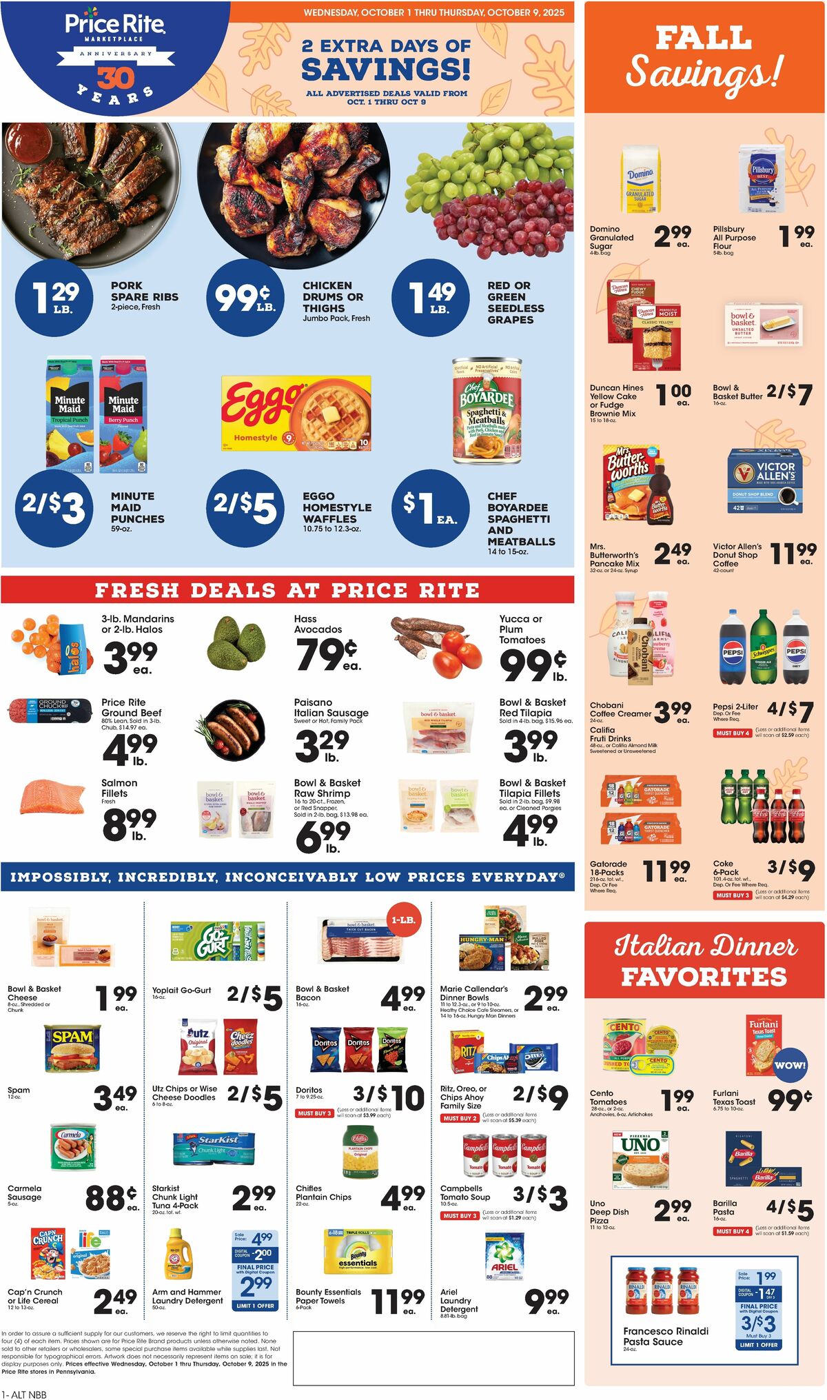 Price Rite Weekly Ad from October 1
