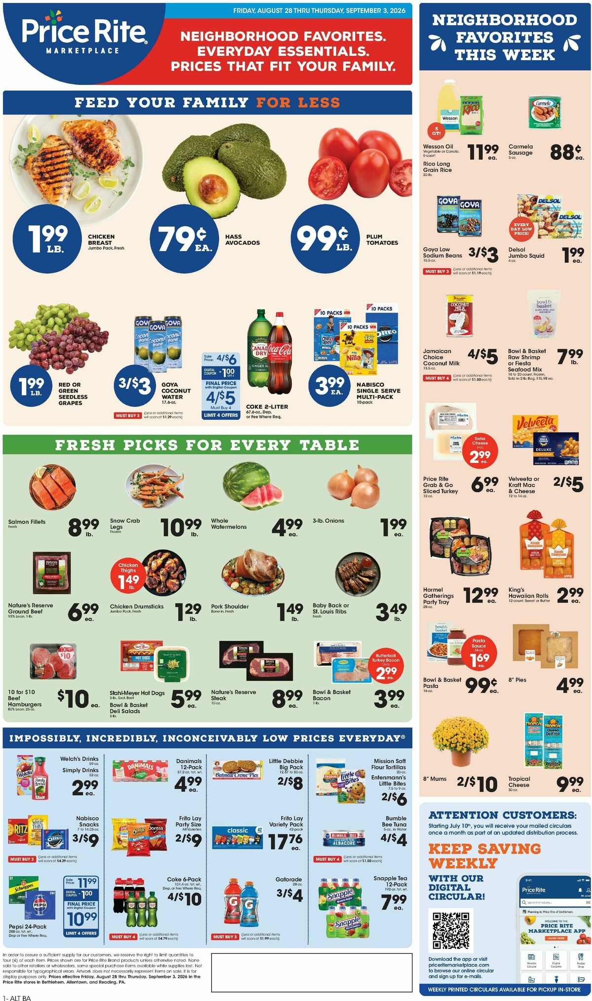 Price Rite Weekly Ad from August 28