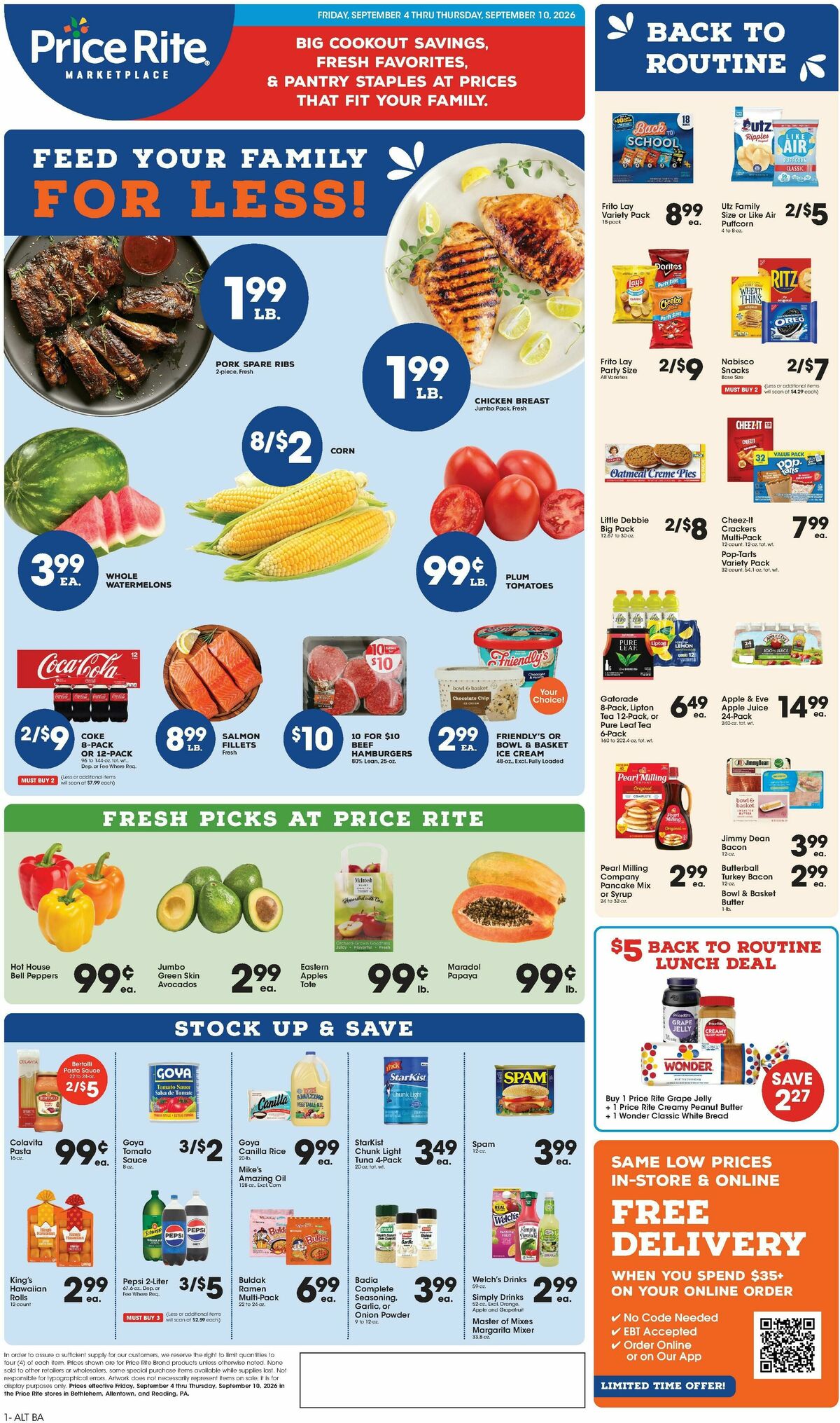 Price Rite Weekly Ad from September 4