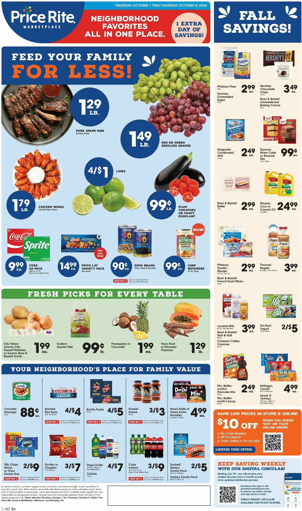 Price Rite Weekly Ad from October 2