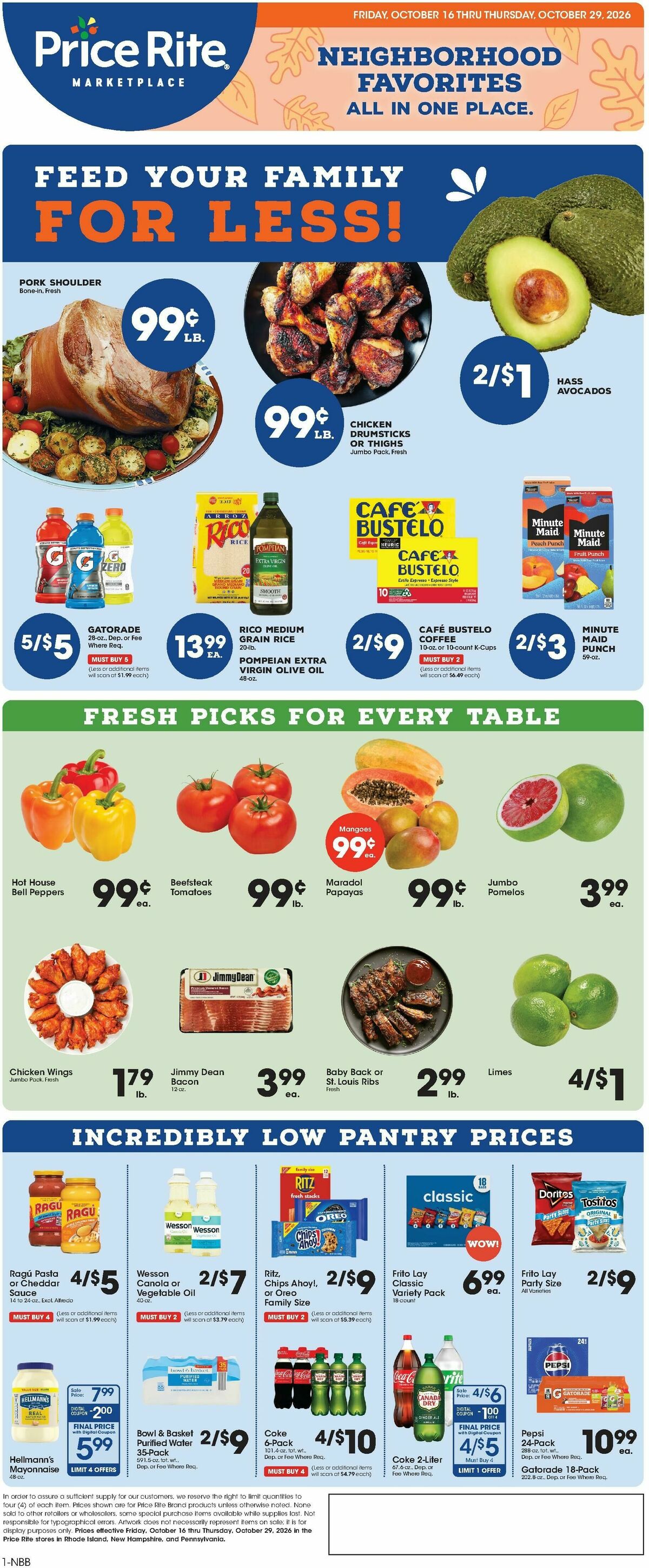 Price Rite Weekly Ad from October 16