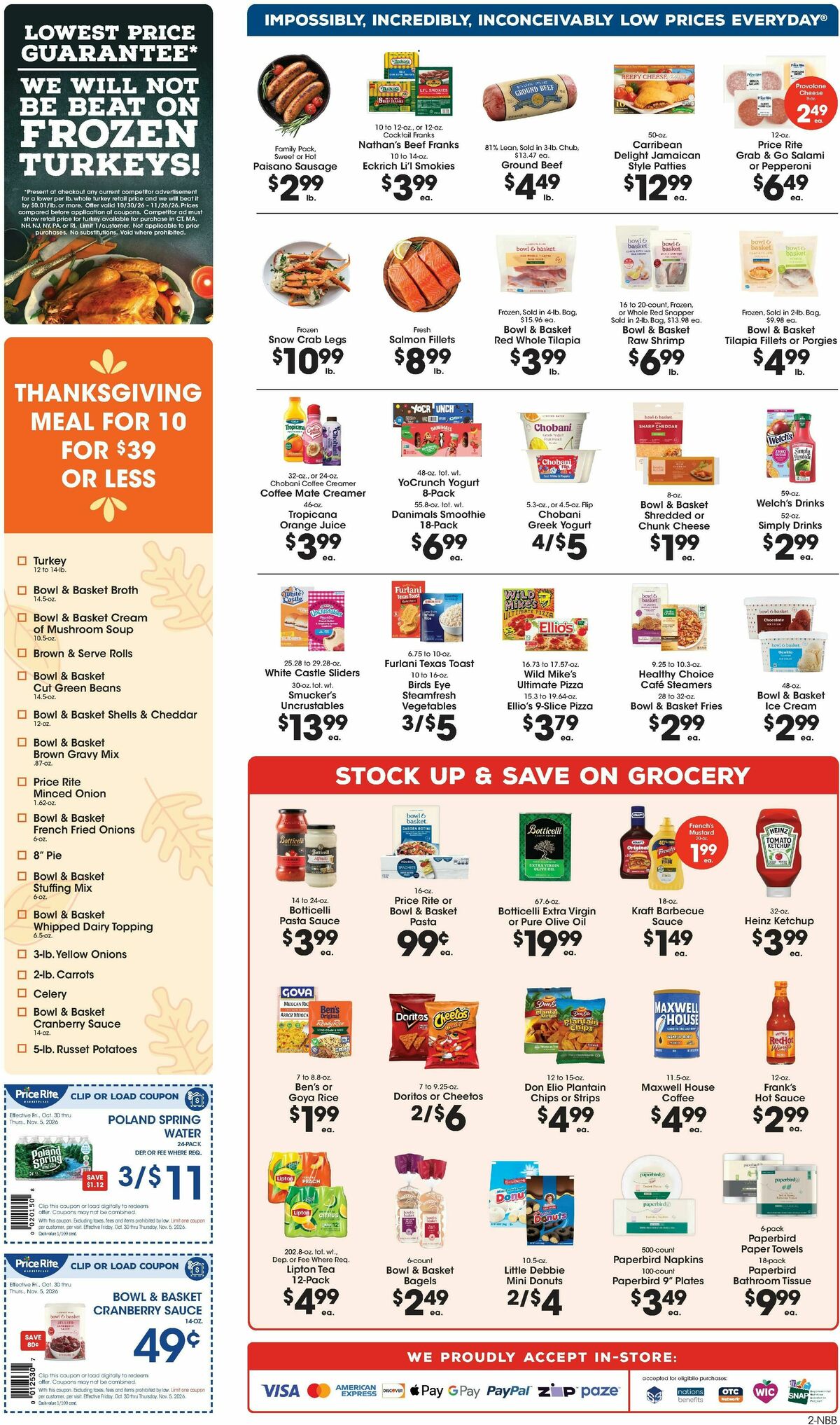 Price Rite Weekly Ad from October 30