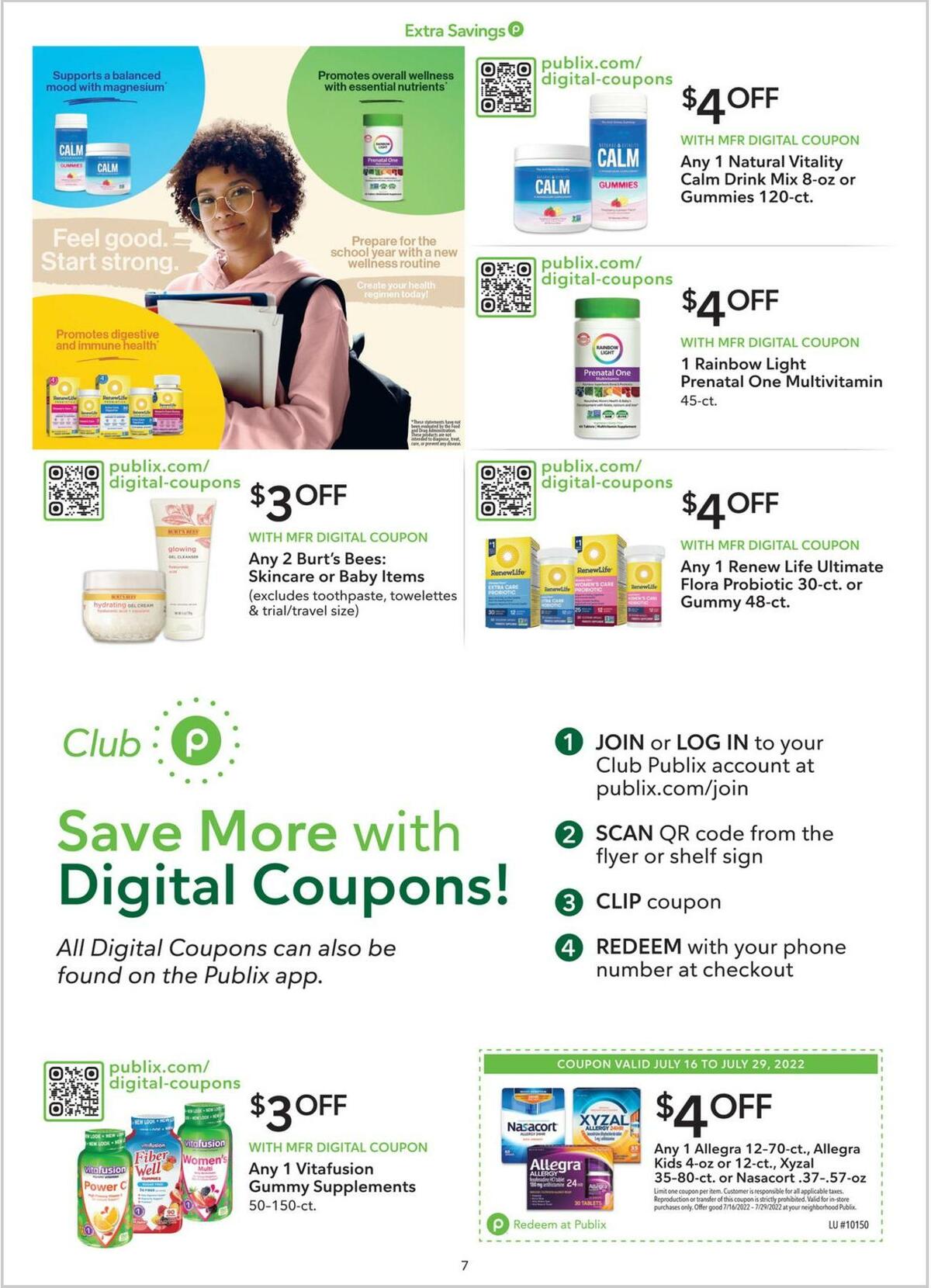 Publix Extra Savings Weekly Ad from July 16