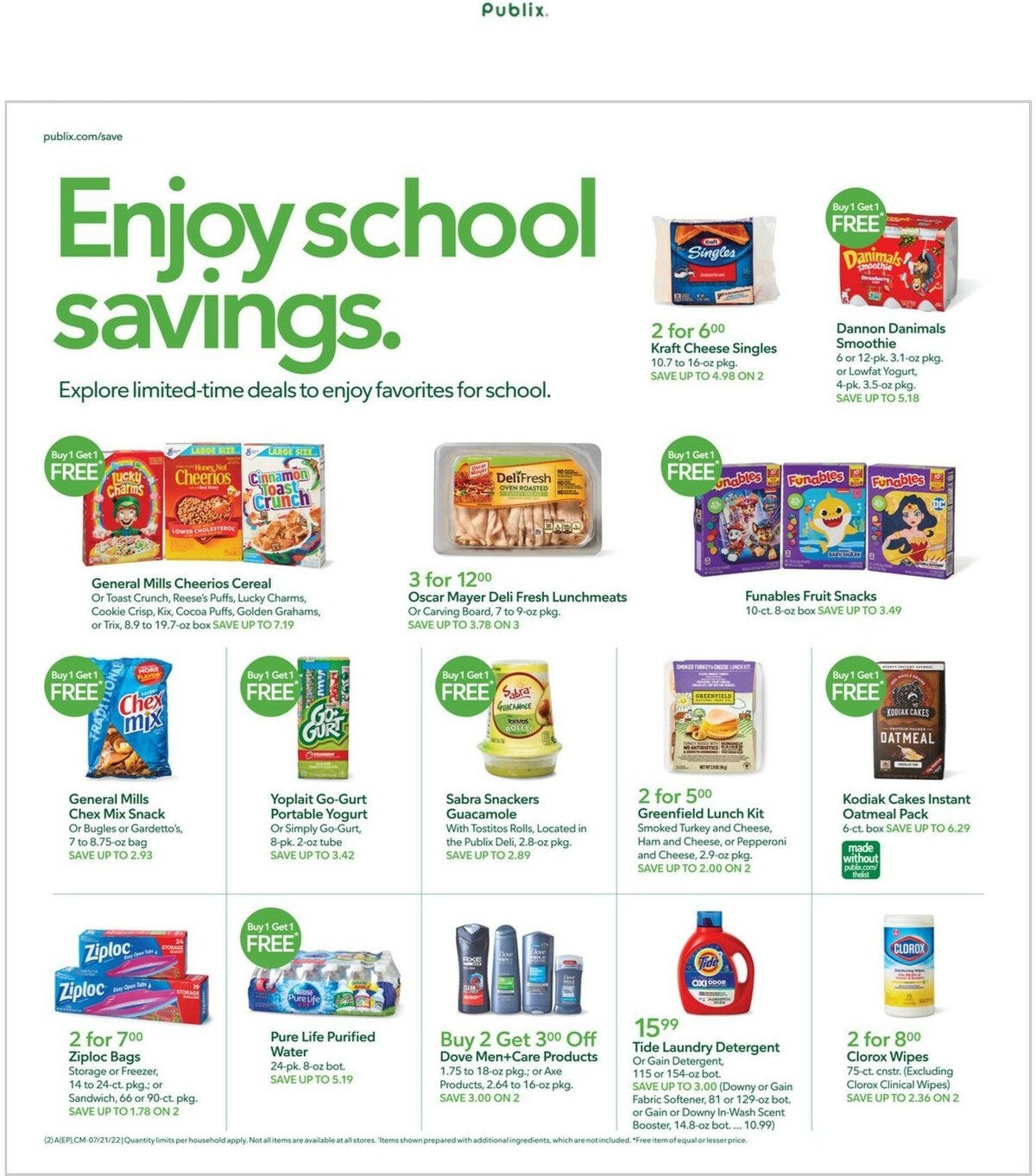 Publix Back to School Sale Weekly Ad from July 20