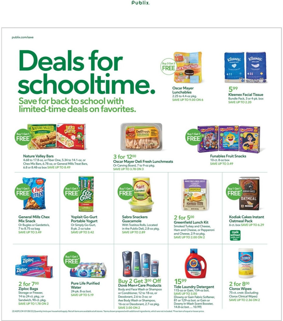 Publix Back to School Weekly Ad from July 27