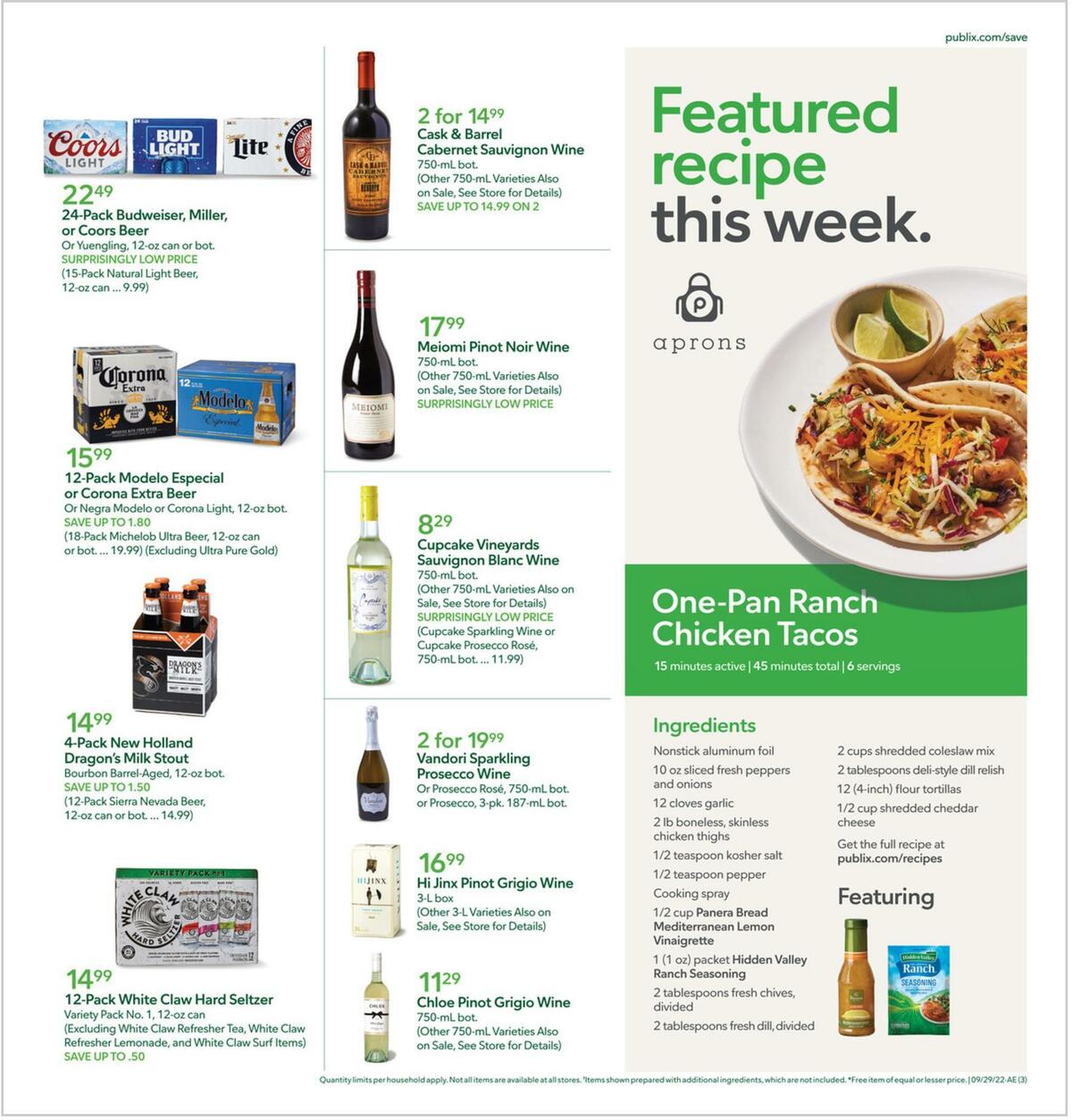 Publix Weekly Ad from September 28