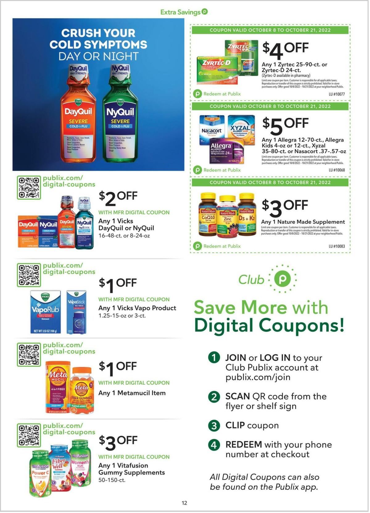 Publix Extra Savings Weekly Ad from October 8