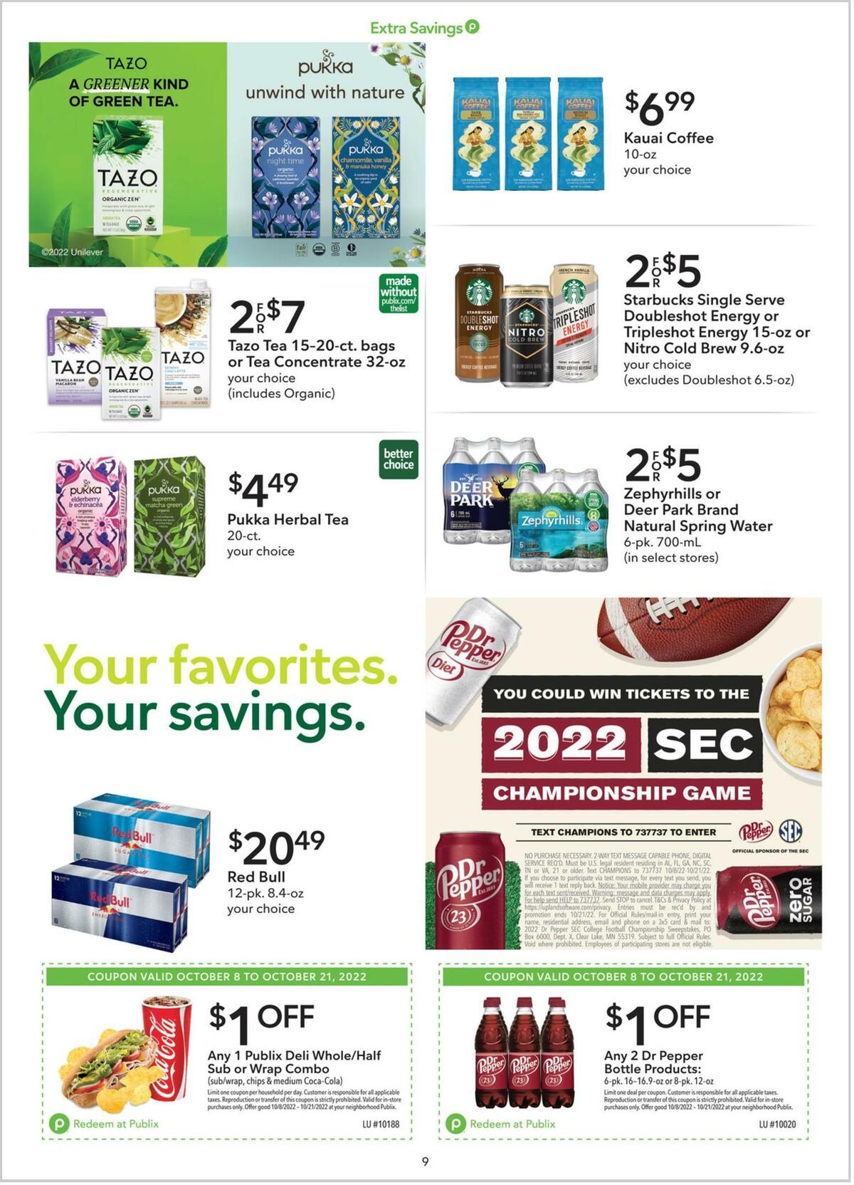 Publix Extra Savings Weekly Ad from October 8