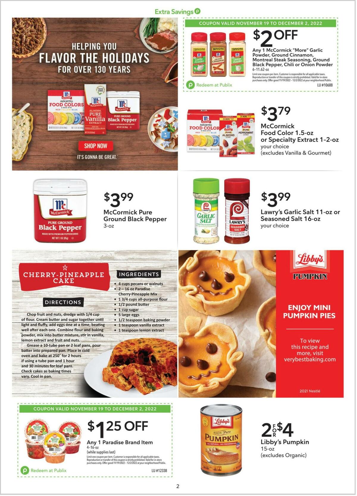 Publix Extra Savings Weekly Ad from November 19
