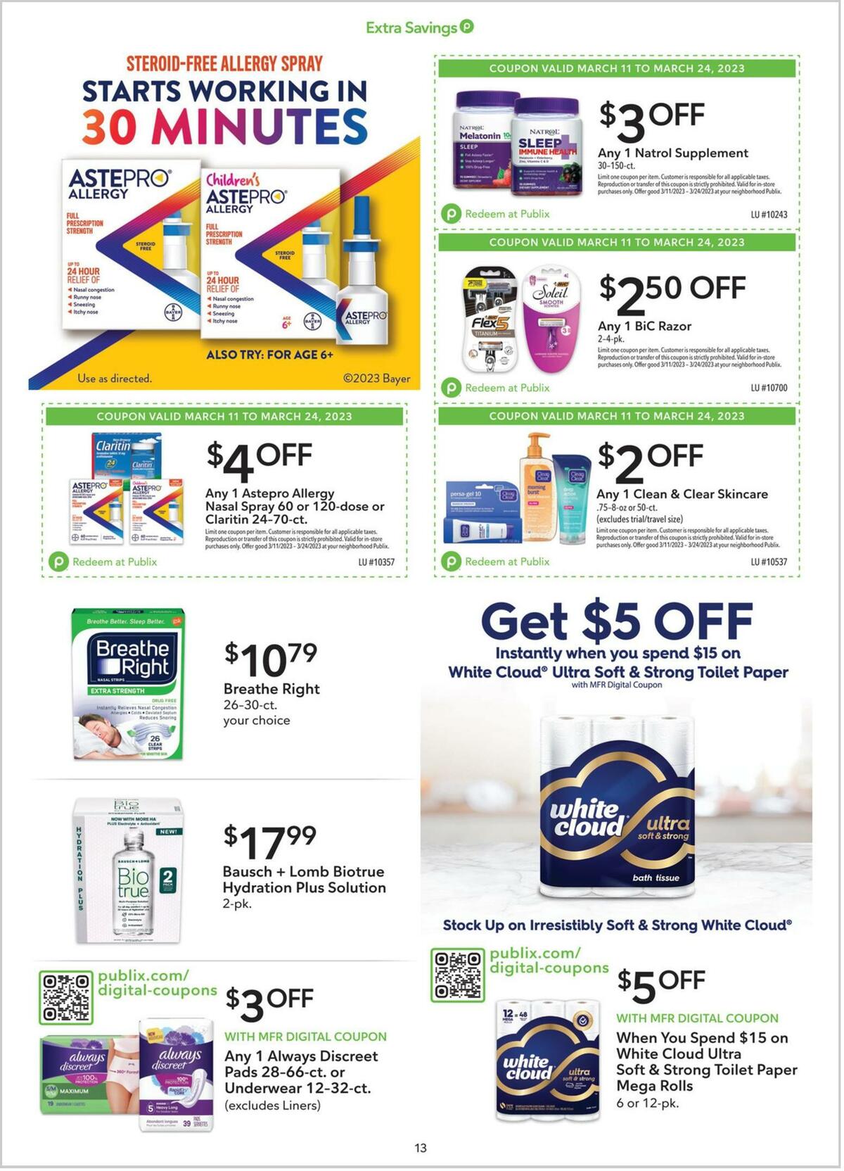 Publix Extra Savings Weekly Ad from March 11