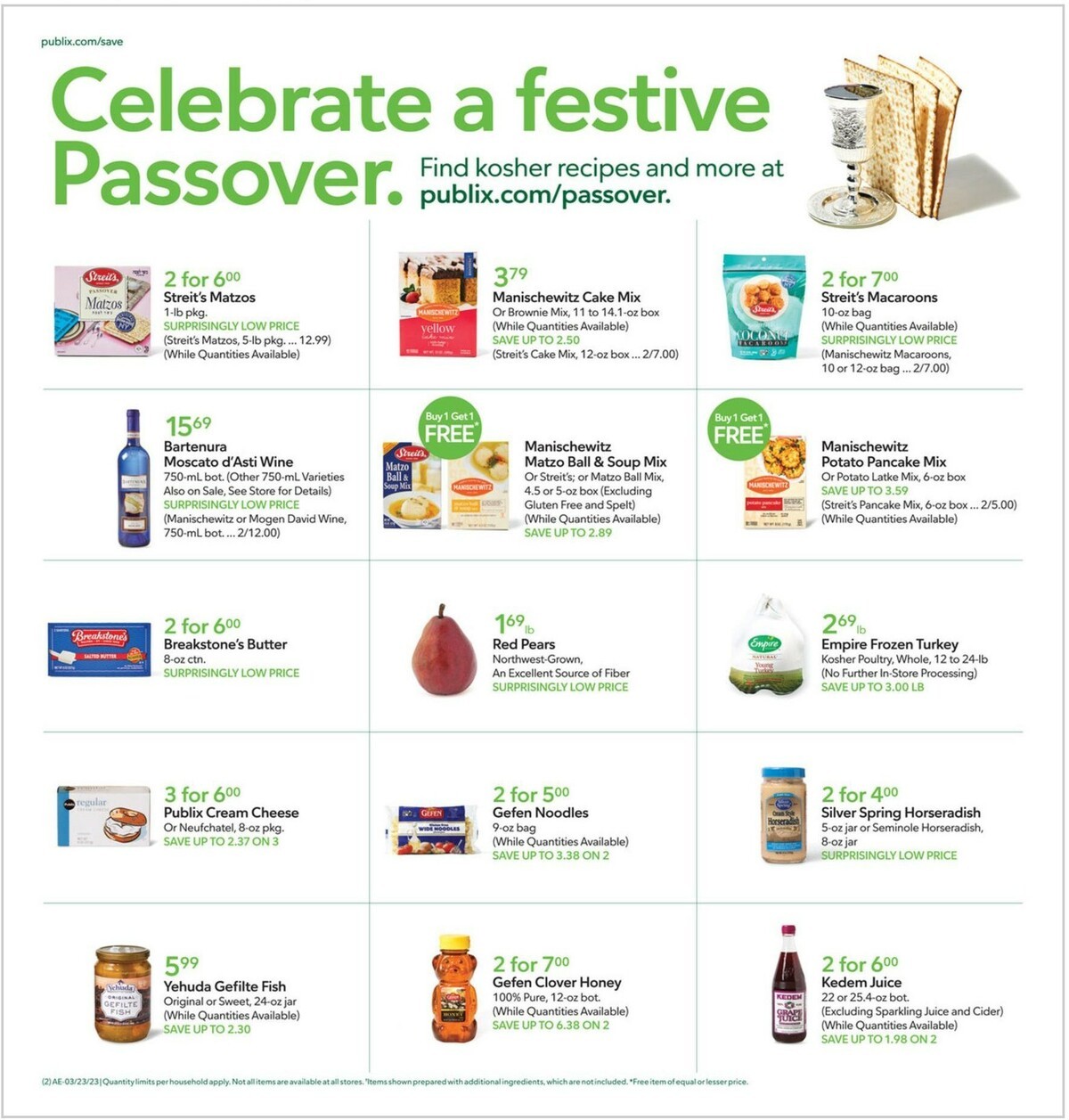 Publix Passover Weekly Ad from March 22