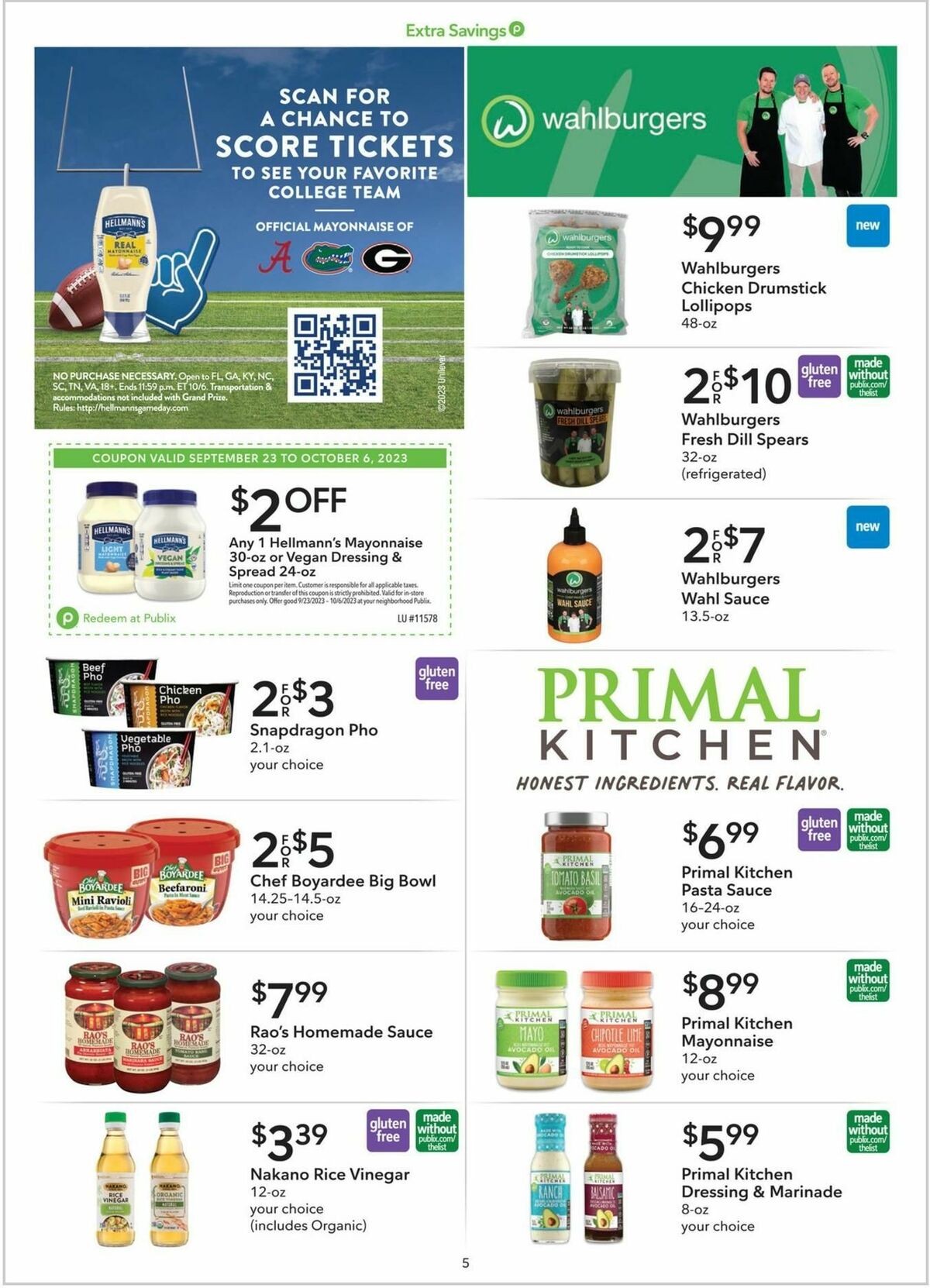 Publix Extra Savings Weekly Ad from September 23