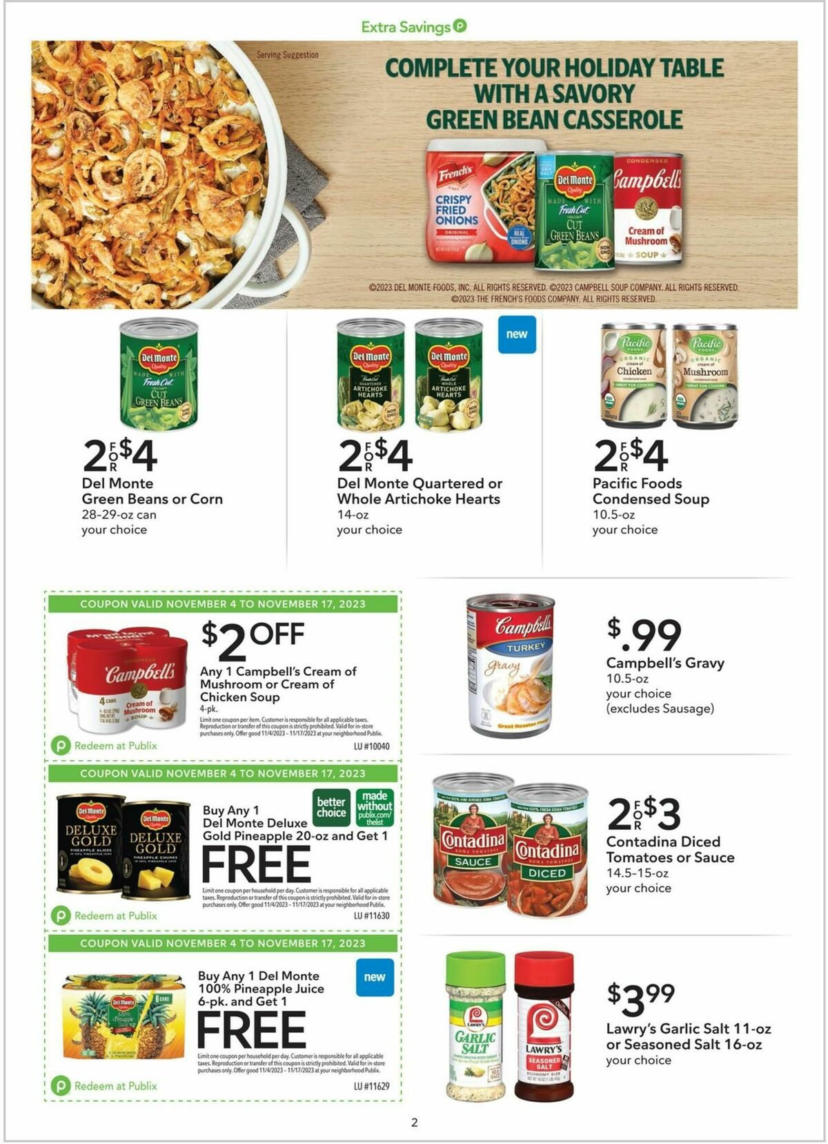 Publix Extra Savings Weekly Ad from November 4