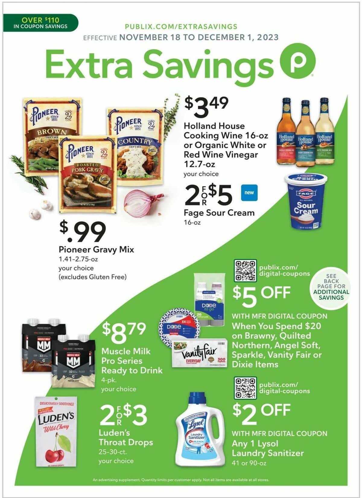 Publix Extra Savings Weekly Ad from November 18