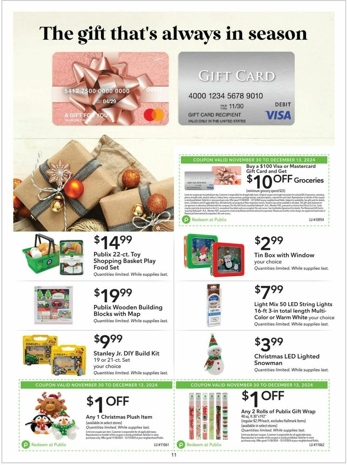 Publix Extra Savings Weekly Ad from November 30