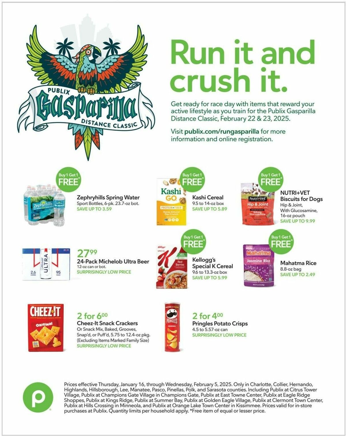 Publix Gasparilla Distance Classic Weekly Ad from January 16