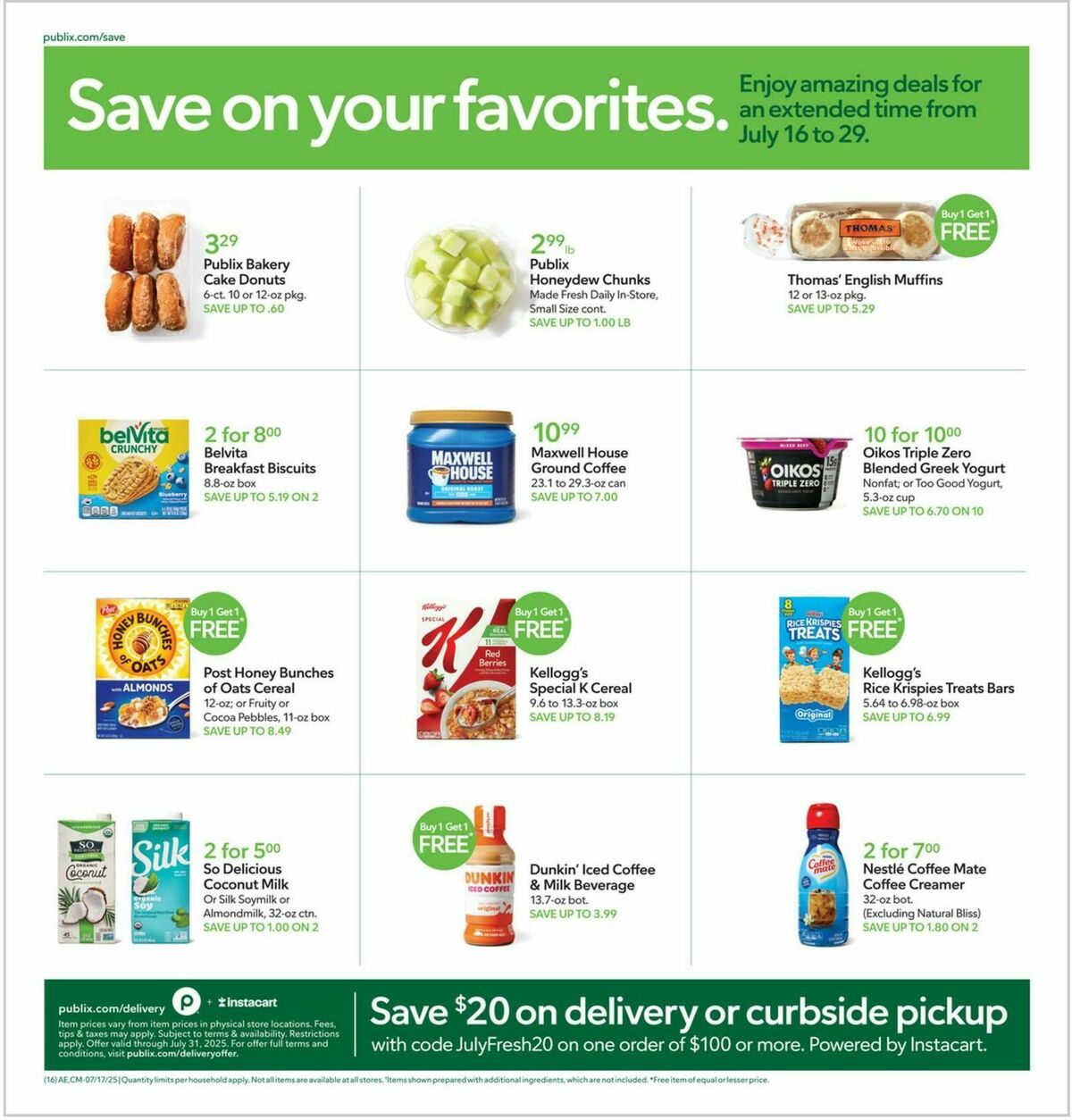 Publix Weekly Ad from July 16